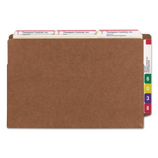 Heavy-Duty Redrope End Tab TUFF Pockets, 5.25" Expansion, Legal Size, Redrope, 10/Box - 