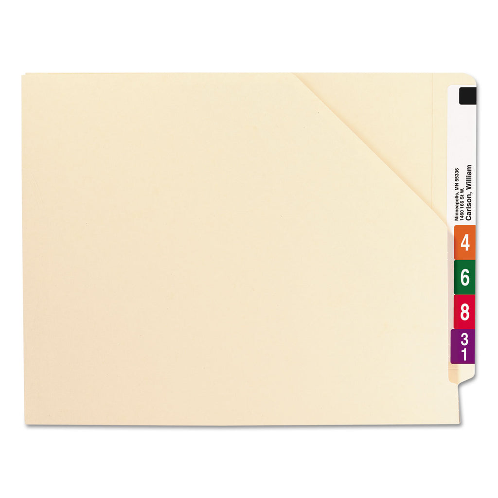 End Tab Jackets with Reinforced Tabs, Straight Tab, Letter Size, 11-pt Manila, 100/Box