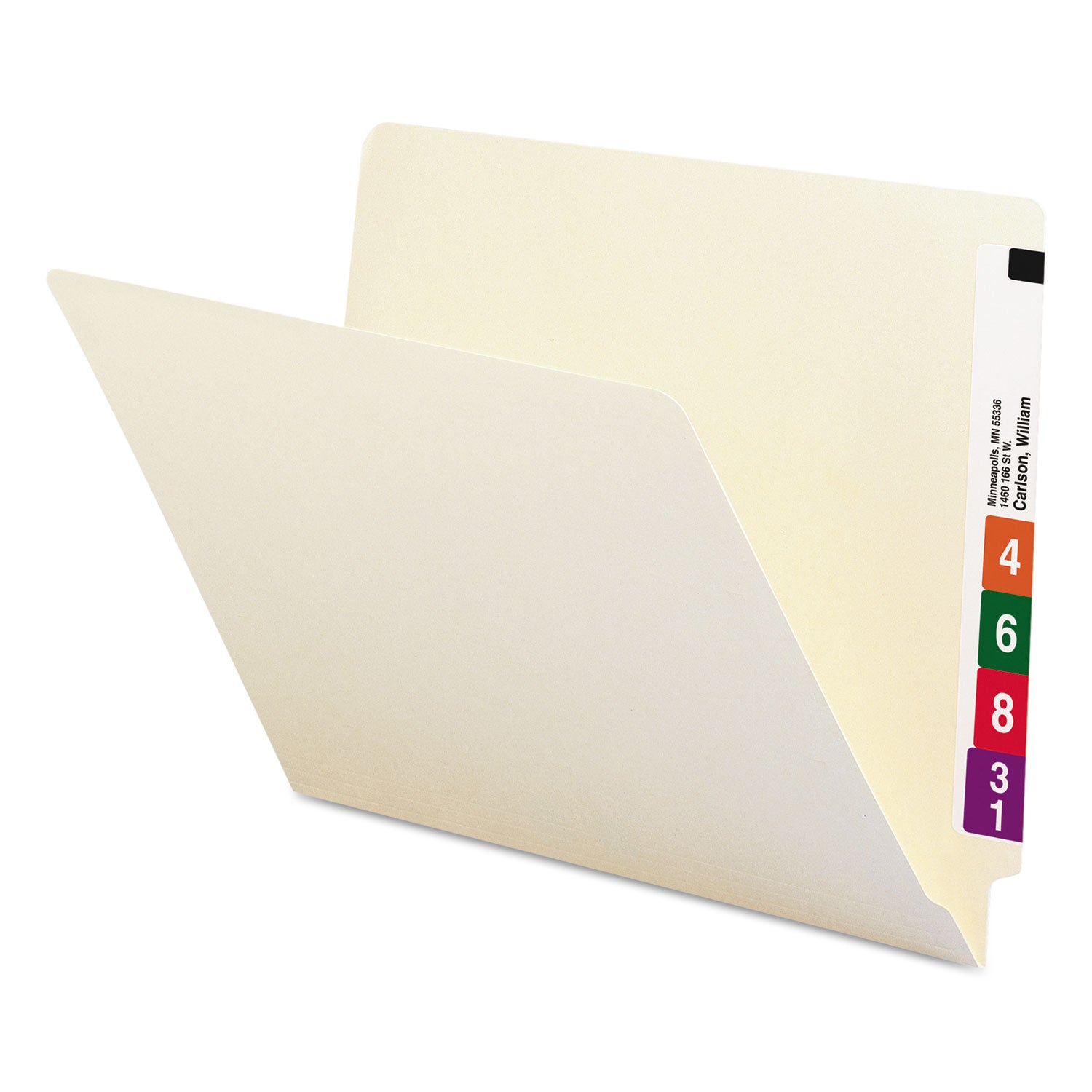 Heavyweight Manila End Tab Folders, 9.5" High Front, Straight 1-Ply Tabs, Letter Size, 0.75" Expansion, Manila, 100/Box - 