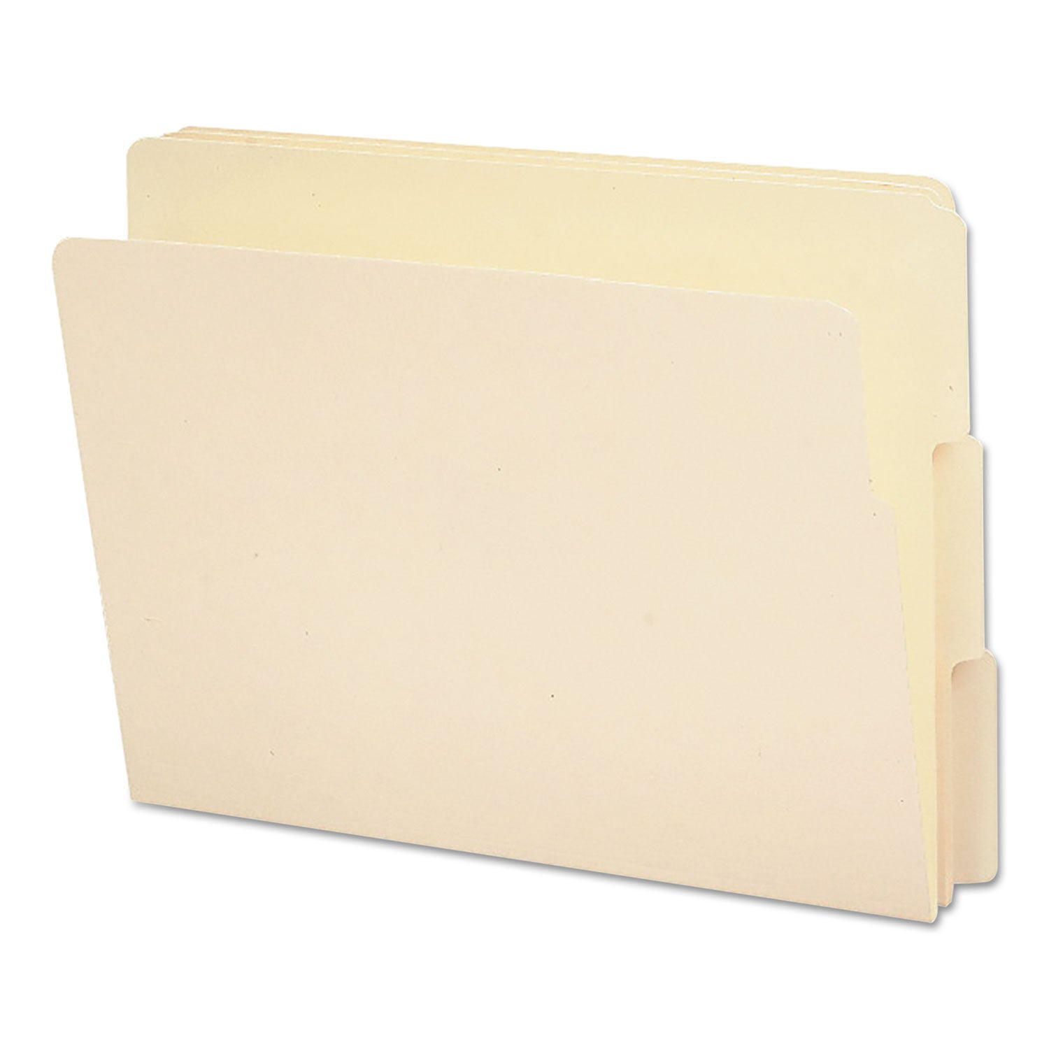 End Tab File Folder, 1/3-Cut Tabs: Assorted, Letter Size, 0.75" Expansion, Manila, 100/Box - 