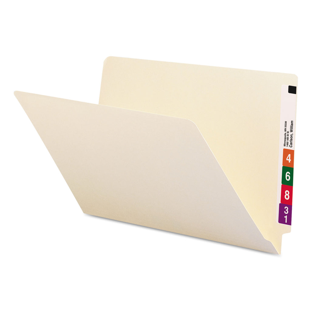 Heavyweight Manila End Tab Folders, 9.5" High Front, Straight Tabs, Legal Size, 0.75" Expansion, Manila, 100/Box - 
