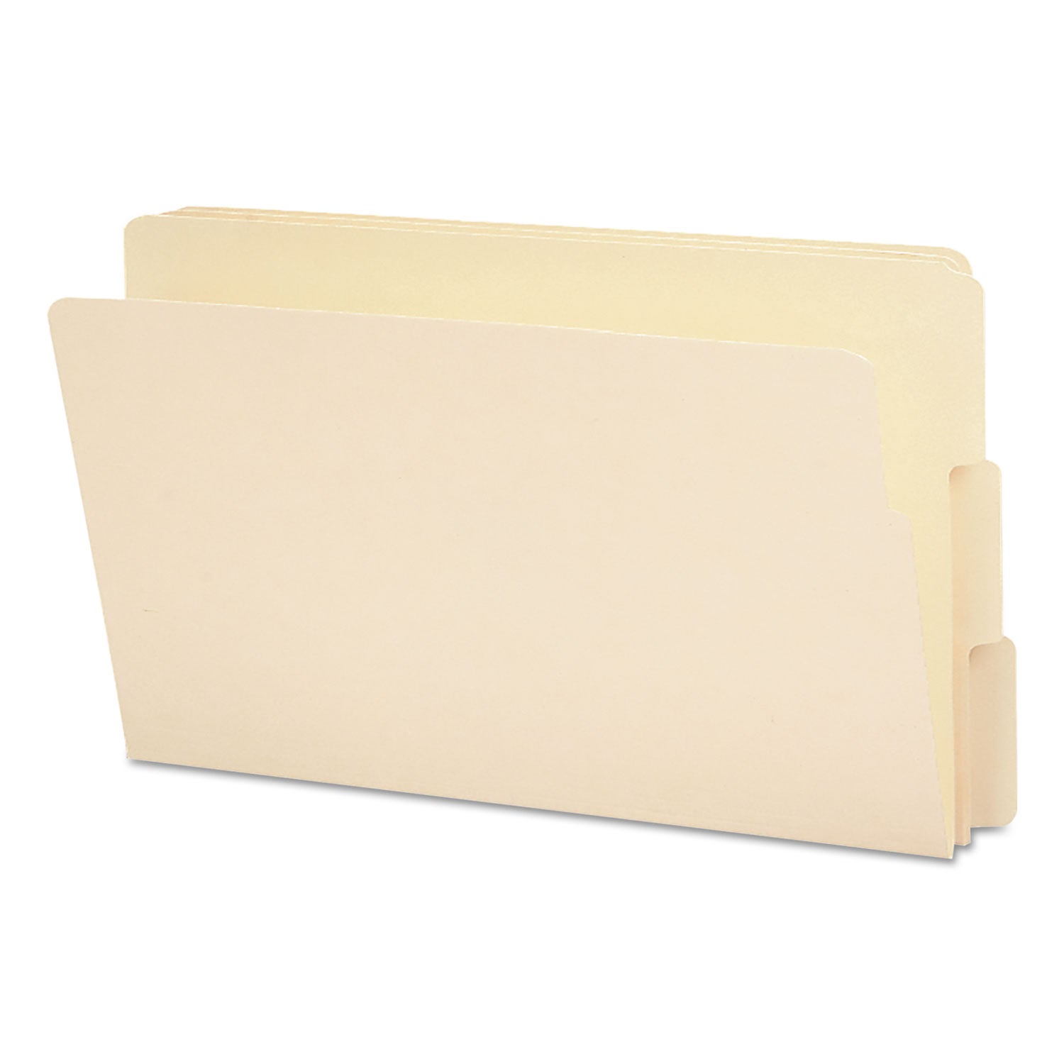 Heavyweight Manila End Tab Folders, 9" High Front, Reinforced 1/3-Cut Tabs: Assorted, Legal, 0.75" Expansion, Manila, 100/Box - 