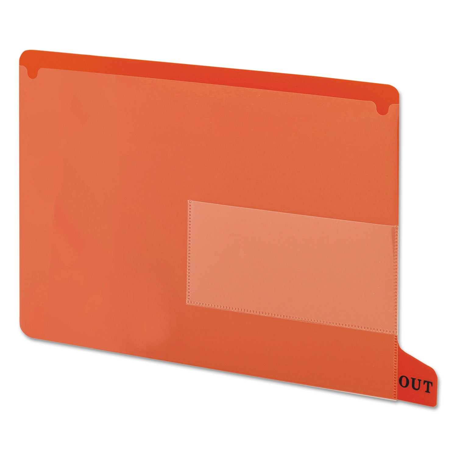 Colored Poly Out Guides with Pockets, 1/3-Cut End Tab, Out, 8.5 x 11, Red, 25/Box - 