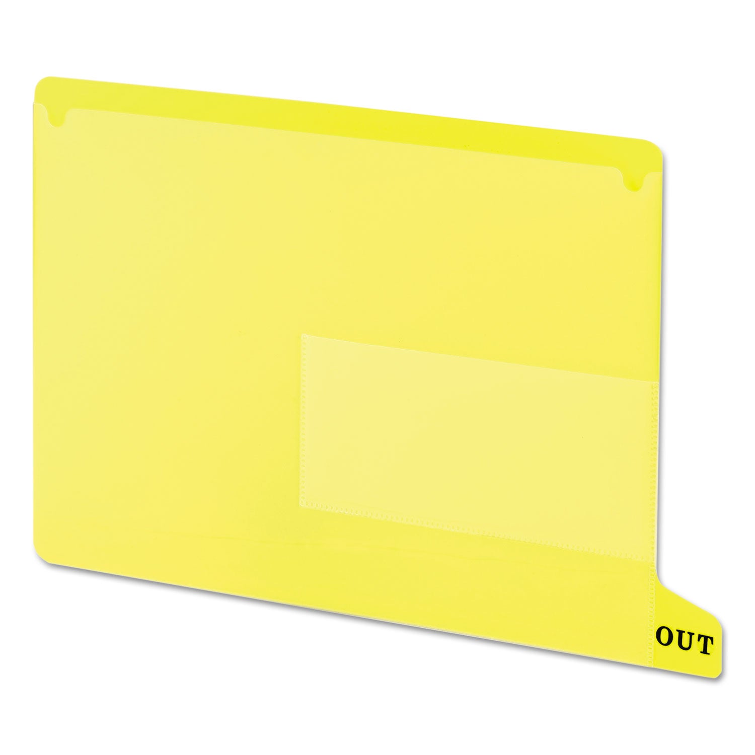 Colored Poly Out Guides with Pockets, 1/3-Cut End Tab, Out, 8.5 x 11, Yellow, 25/Box - 