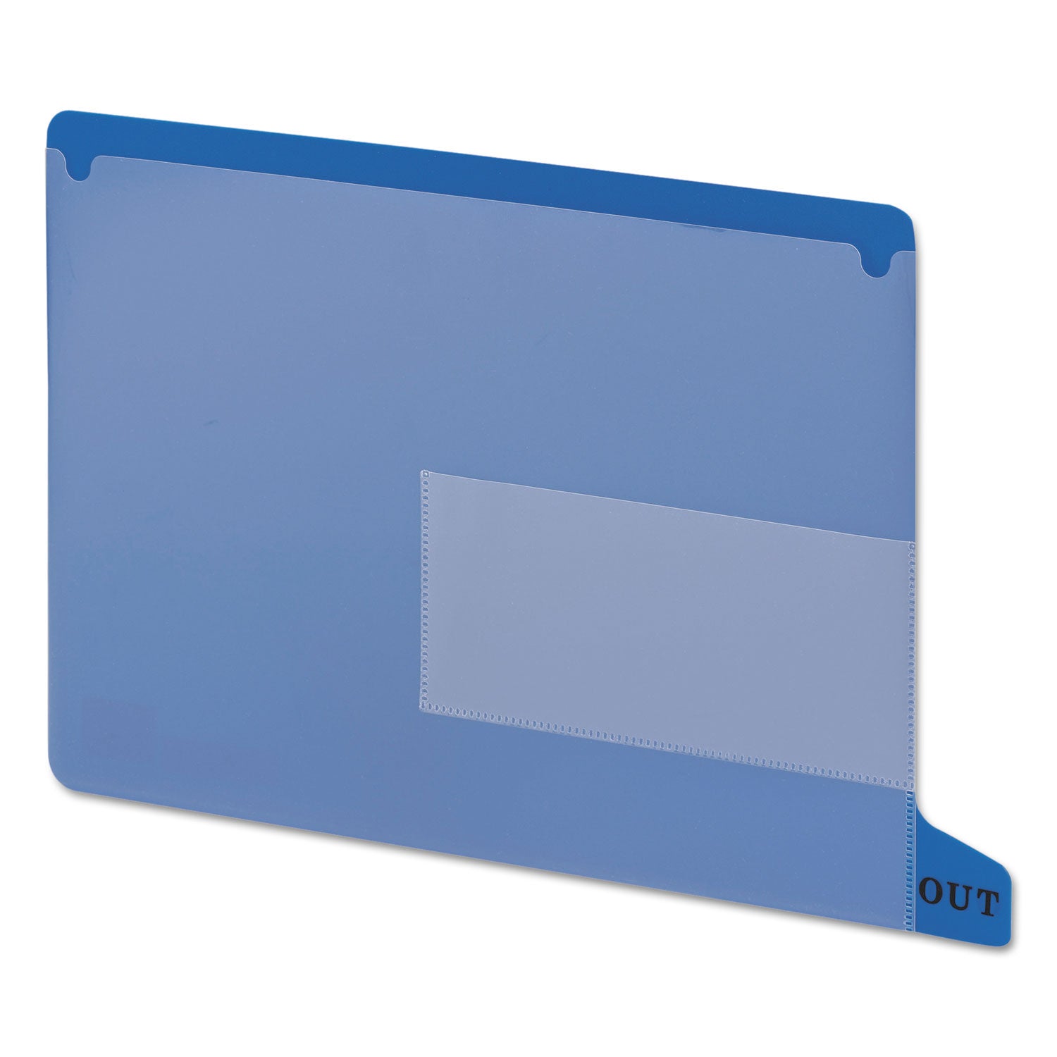 Colored Poly Out Guides with Pockets, 1/3-Cut End Tab, Out, 8.5 x 11, Blue, 25/Box - 