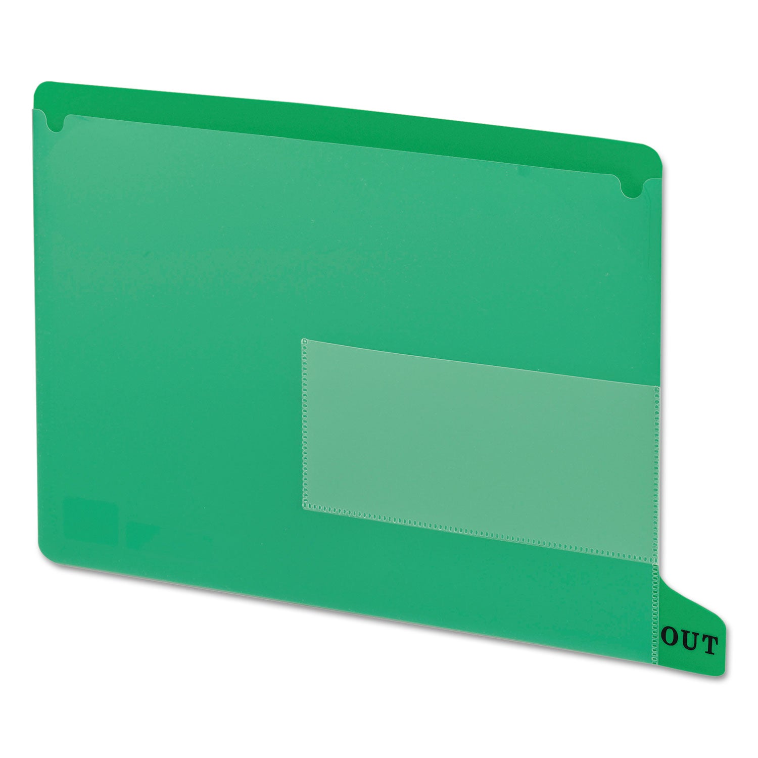 Colored Poly Out Guides with Pockets, 1/3-Cut End Tab, Out, 8.5 x 11, Green, 25/Box - 