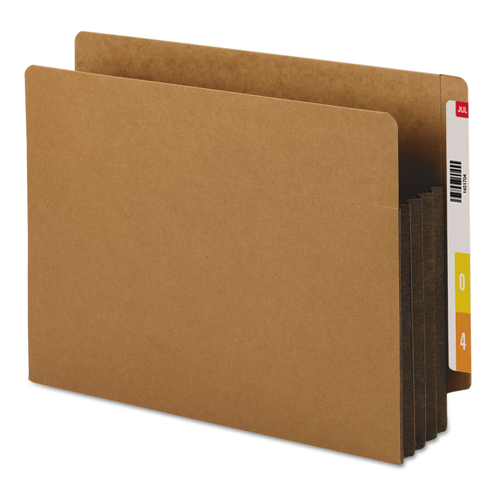 Redrope Drop-Front End Tab File Pockets, Fully Lined 6.5" High Gussets, 3.5" Expansion, Letter Size, Redrope/Brown, 10/Box - 