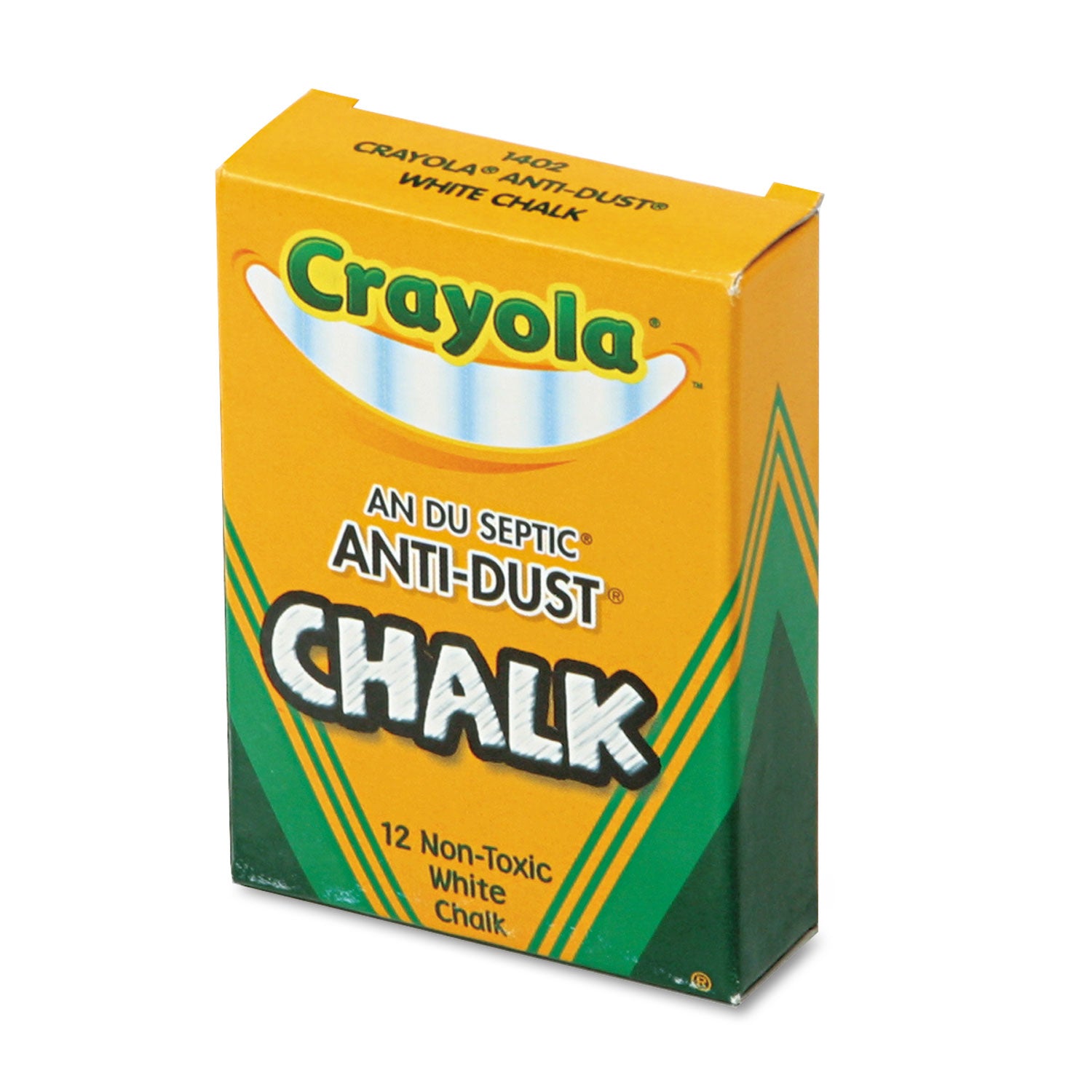 Nontoxic Anti-Dust Chalk, 3" x 0.31" Diameter, White, 12 Sticks/Box - 