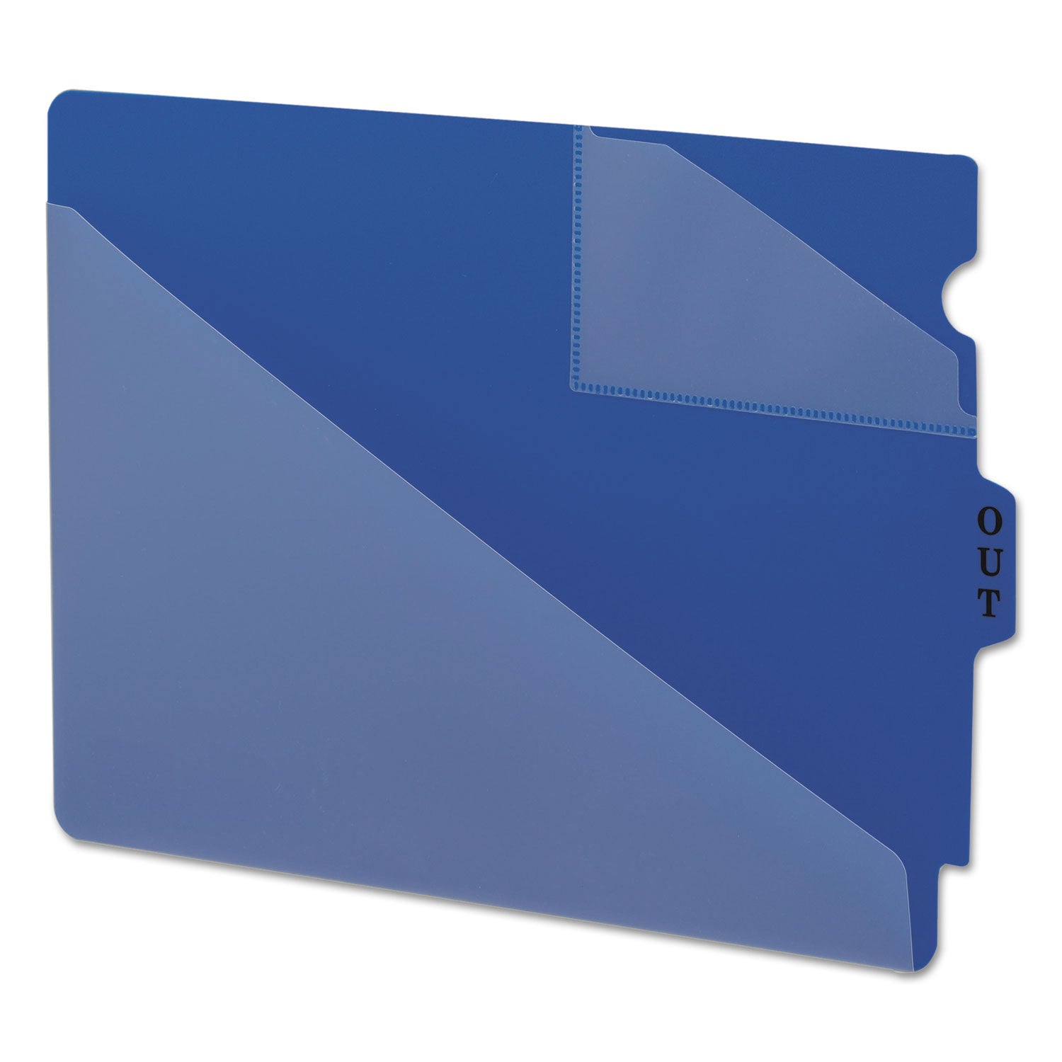 End Tab Poly Out Guides, Two-Pocket Style, 1/3-Cut End Tab, Out, 8.5 x 11, Blue, 50/Box - 