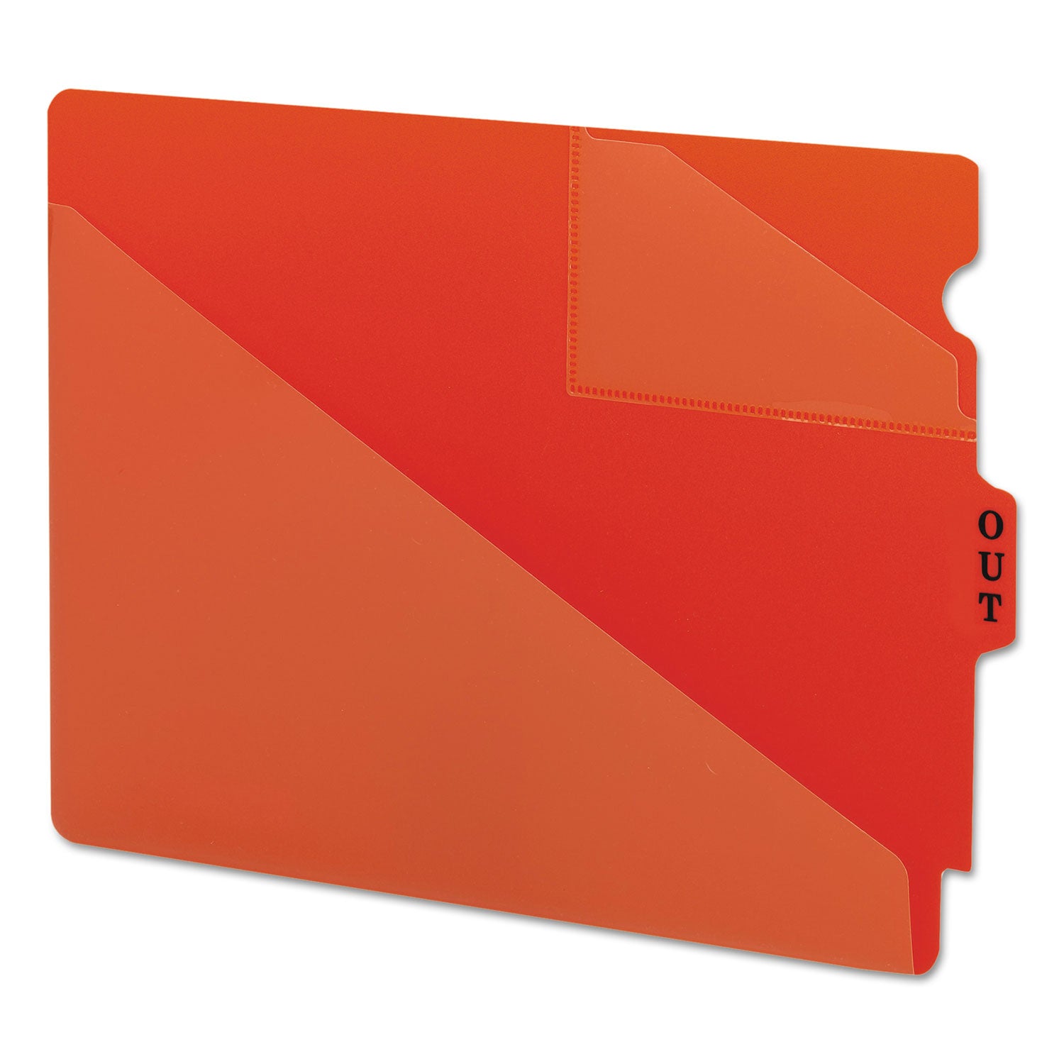 End Tab Poly Out Guides, Two-Pocket Style, 1/3-Cut End Tab, Out, 8.5 x 11, Red, 50/Box - 