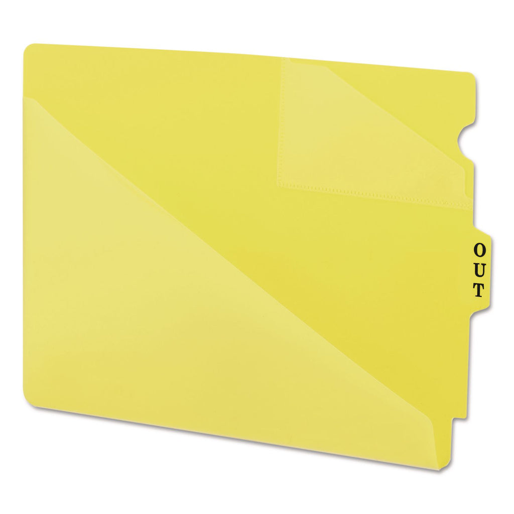 End Tab Poly Out Guides, Two-Pocket Style, 1/3-Cut End Tab, Out, 8.5 x 11, Yellow, 50/Box