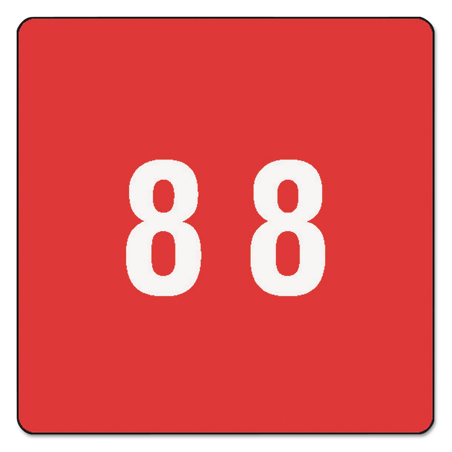 Numerical End Tab File Folder Labels, 8, 1.5 x 1.5, Red, 250/Roll - 
