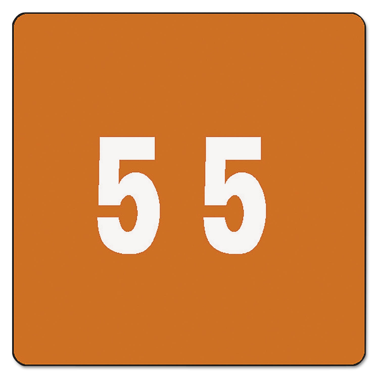 Numerical End Tab File Folder Labels, 5, 1.5 x 1.5, Brown, 250/Roll - 