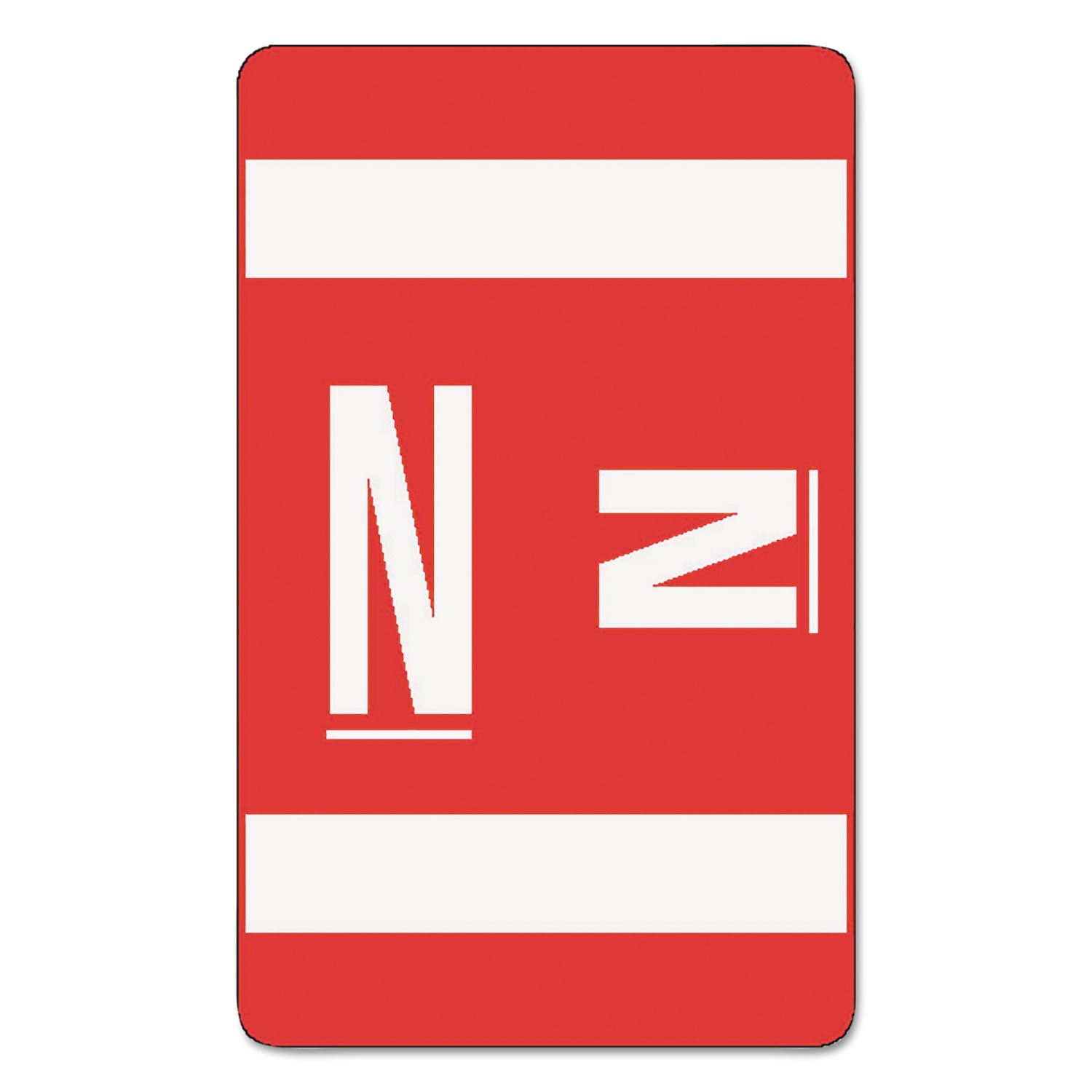 AlphaZ Color-Coded Second Letter Alphabetical Labels, N, 1 x 1.63, Red, 10/Sheet, 10 Sheets/Pack - 