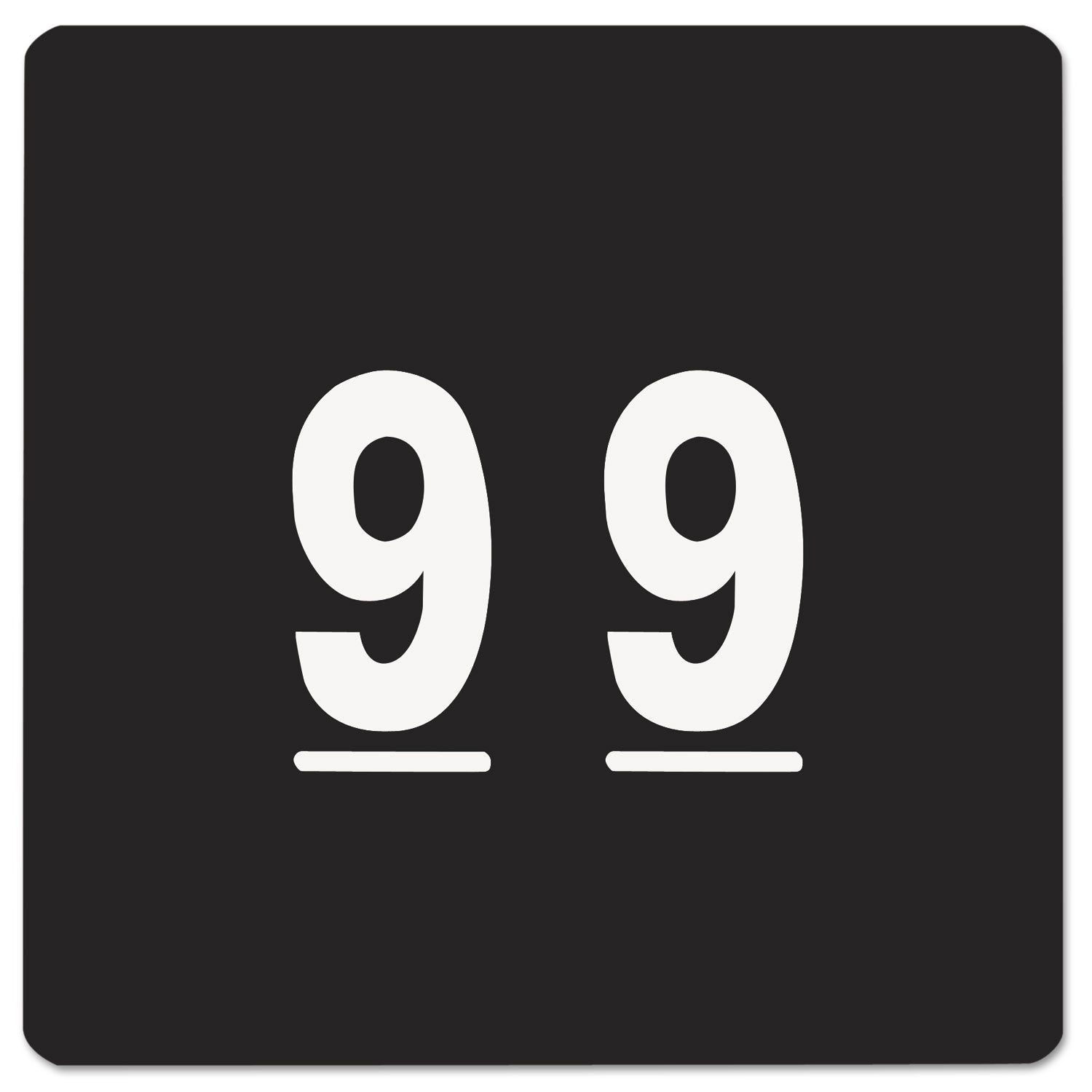 Numerical End Tab File Folder Labels, 9, 1.5 x 1.5, Black, 250/Roll - 