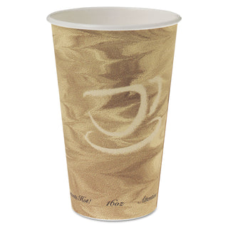 Mistique Hot Paper Cups, 16 oz, Brown, 50/Sleeve, 20 Sleeves/Carton