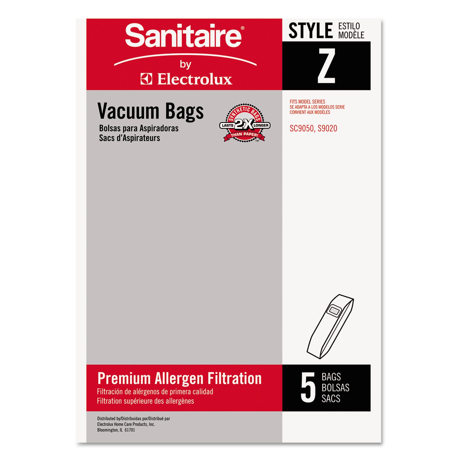 Style Z Vacuum Bags, 5/Pack, 10 Packs/Carton - 