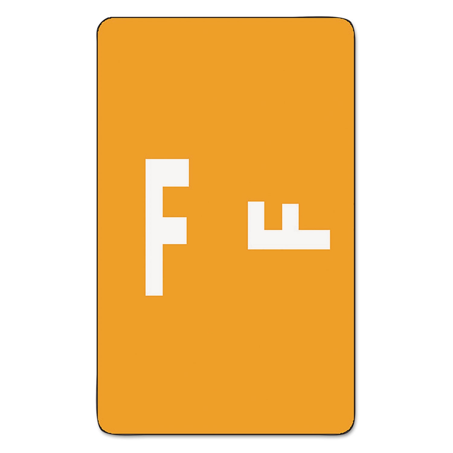 AlphaZ Color-Coded Second Letter Alphabetical Labels, F, 1 x 1.63, Orange, 10/Sheet, 10 Sheets/Pack - 