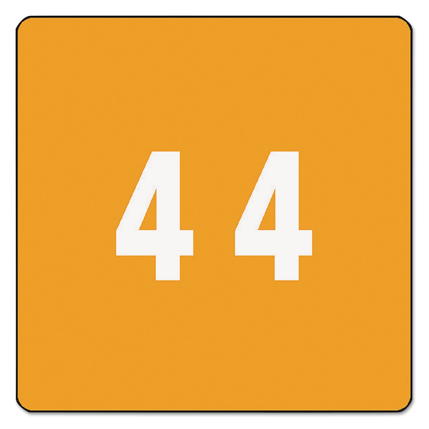 Numerical End Tab File Folder Labels, 4, 1.5 x 1.5, Orange, 250/Roll - 
