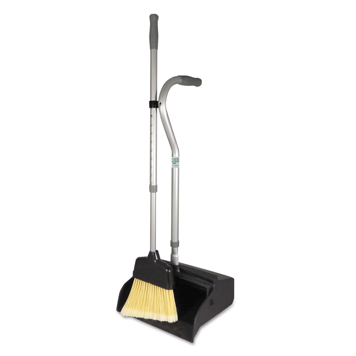 telescopic-ergo-dust-pan-with-broom-12w-x-45h-metal-gray-silver_ungedtbg - 1