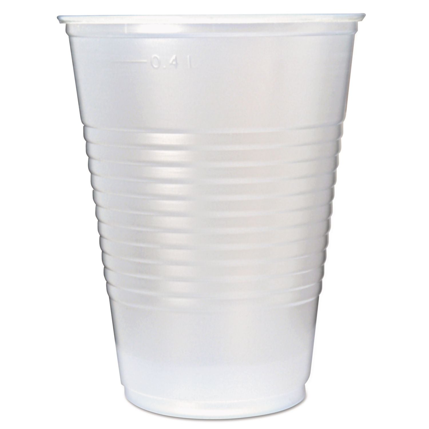 RK Ribbed Cold Drink Cups, 16 oz, Translucent, 50/Sleeve, 20 Sleeves/Carton