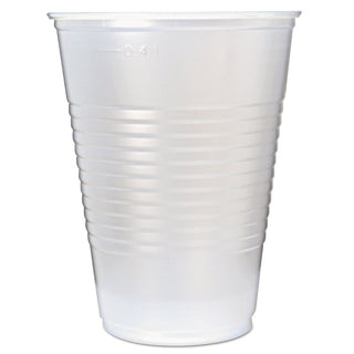 RK Ribbed Cold Drink Cups, 16 oz, Translucent, 50/Sleeve, 20 Sleeves/Carton