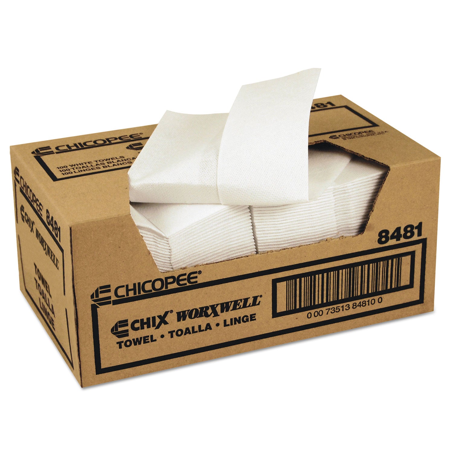 Durawipe Shop Towels, 13 x 15, Z Fold, White, 100/Carton - 