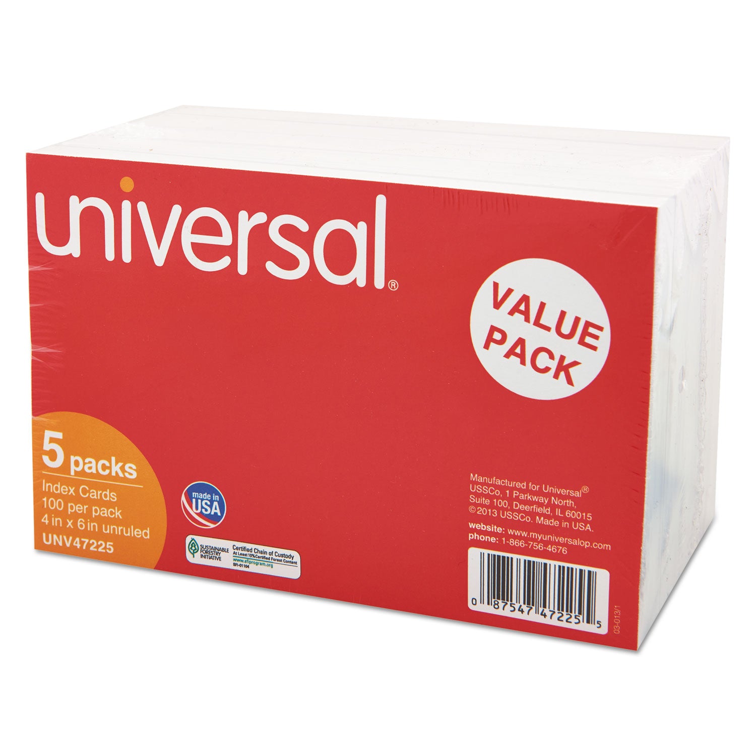 Unruled Index Cards, 4 x 6, White, 500/Pack - 