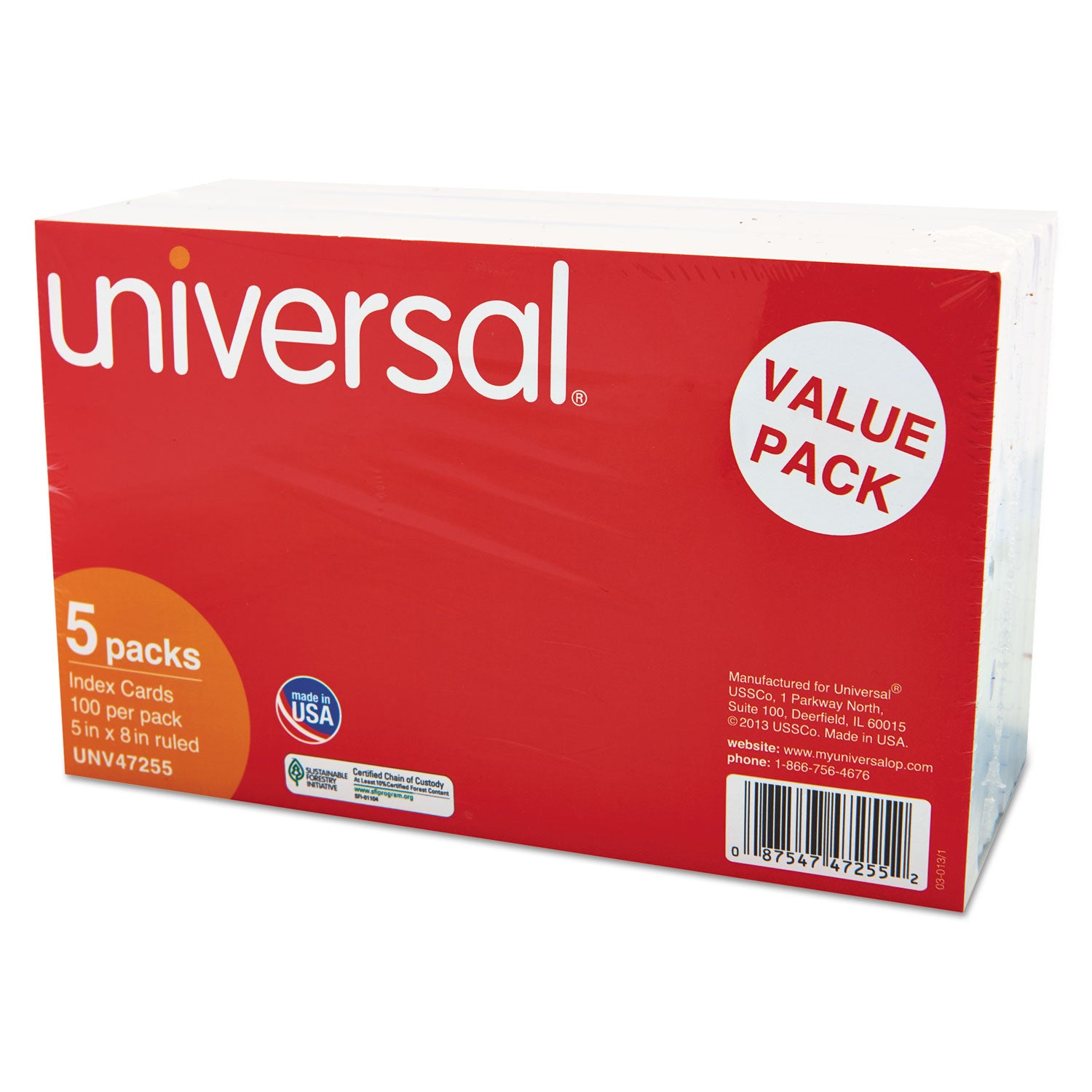 Ruled Index Cards, 5 x 8, White, 500/Pack - 2