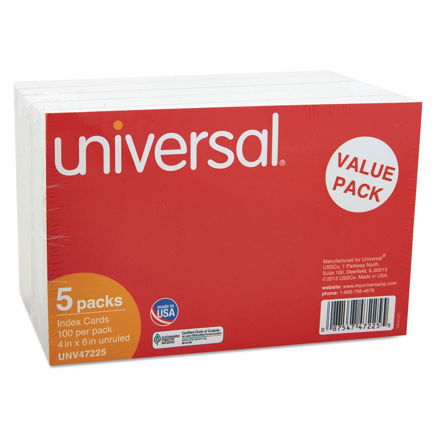Unruled Index Cards, 4 x 6, White, 500/Pack - 
