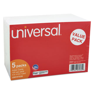 Ruled Index Cards, 4 x 6, White, 500/Pack - 3