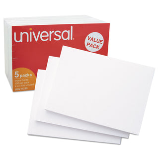 Unruled Index Cards, 4 x 6, White, 500/Pack - 