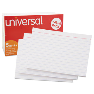 Ruled Index Cards, 5 x 8, White, 500/Pack - 4