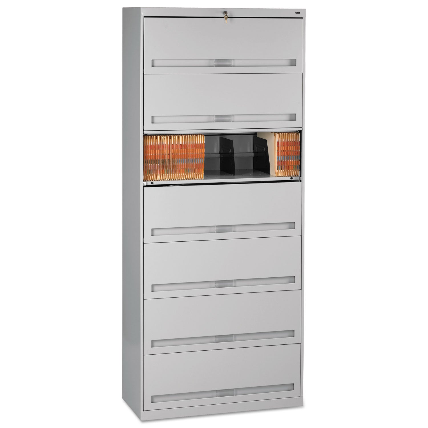 fixed-shelf-enclosed-format-lateral-file-for-end-tab-folders-7-legal-letter-file-shelves-light-gray-36-x-165-x-87_tnnfs371llgy - 1
