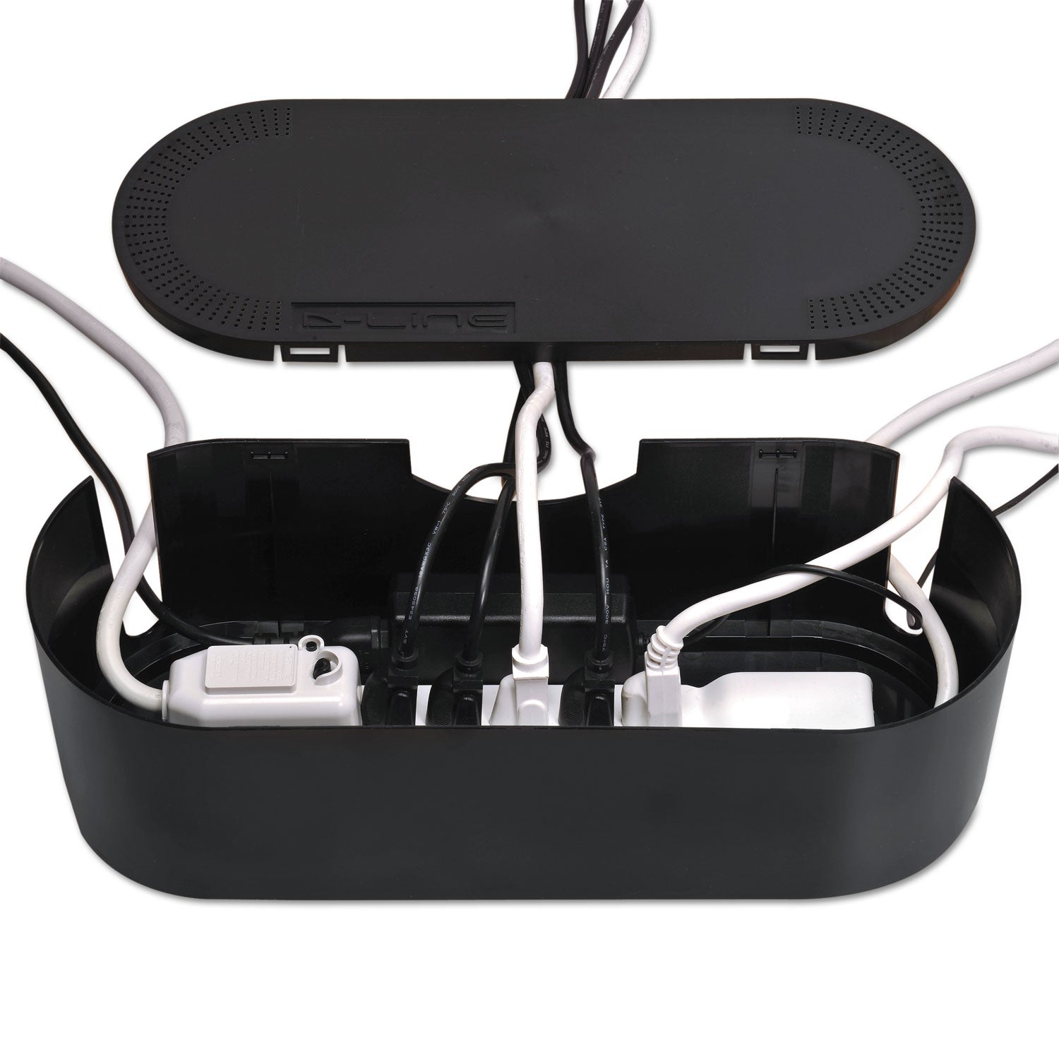Large Cable Tidy Units, 16.5" x 6.5" x 5.25", Black - 