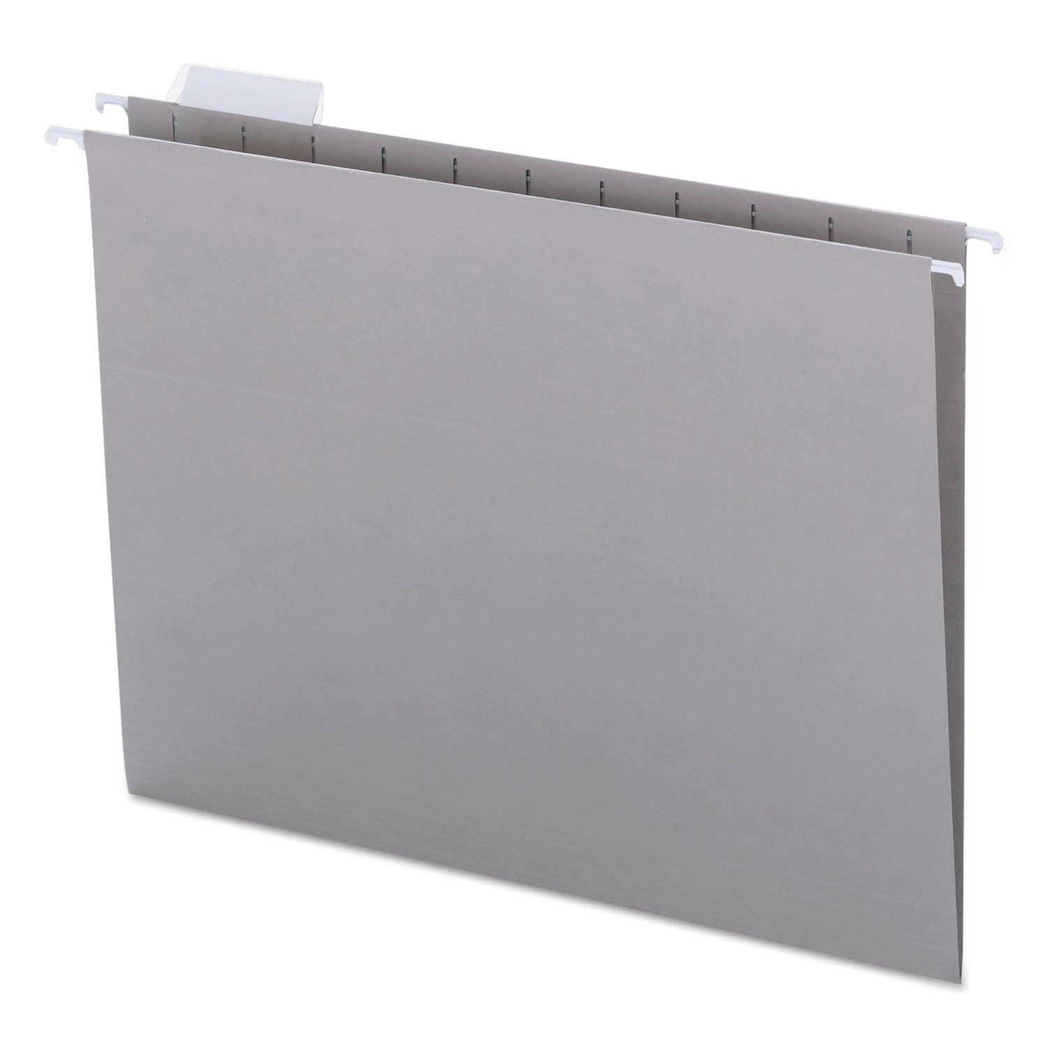 Colored Hanging File Folders with 1/5 Cut Tabs, Letter Size, 1/5-Cut Tabs, Gray, 25/Box - 