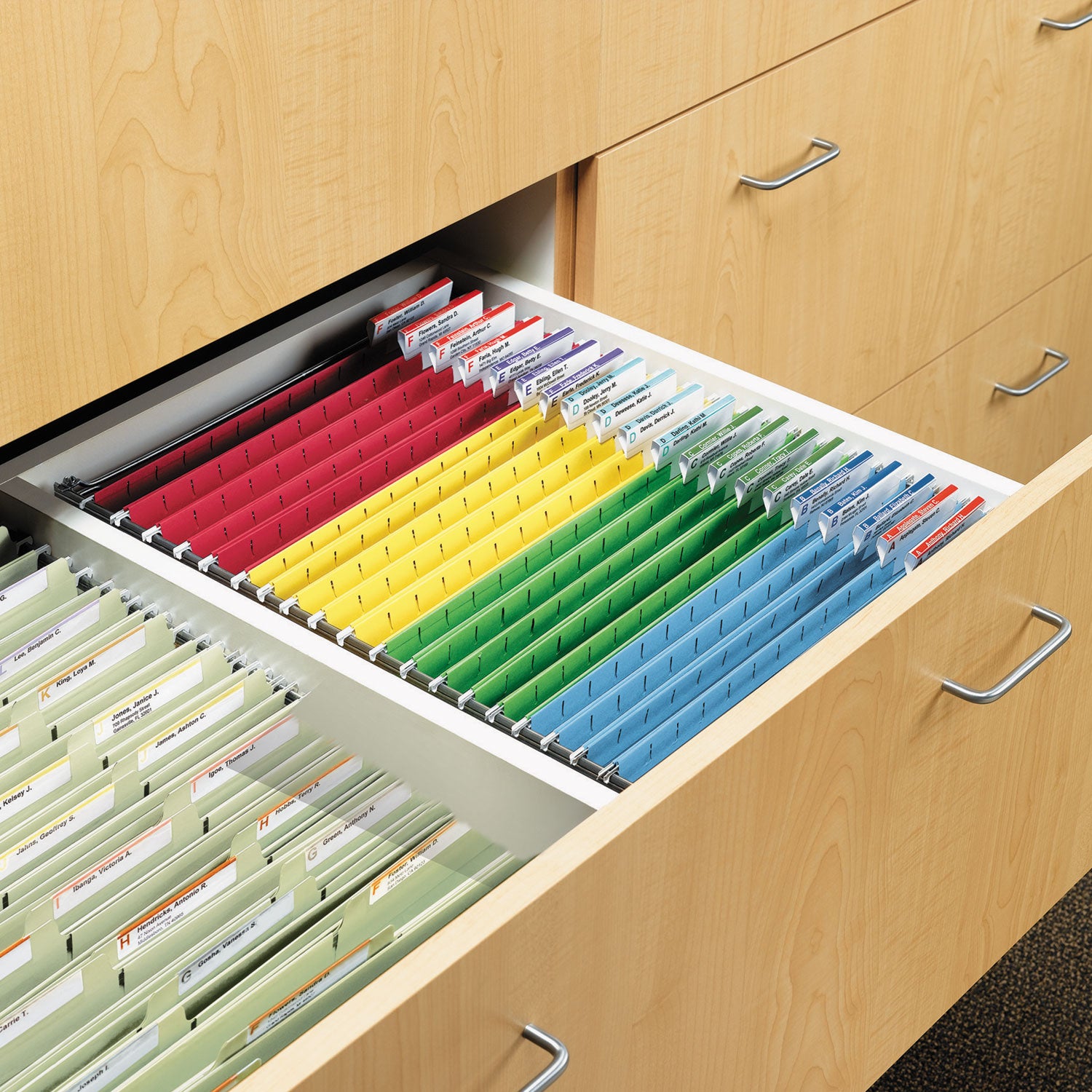 Steel Hanging Folder Drawer Frame, Legal Size, 23" to 27" Long, Gray, 2/Pack - 