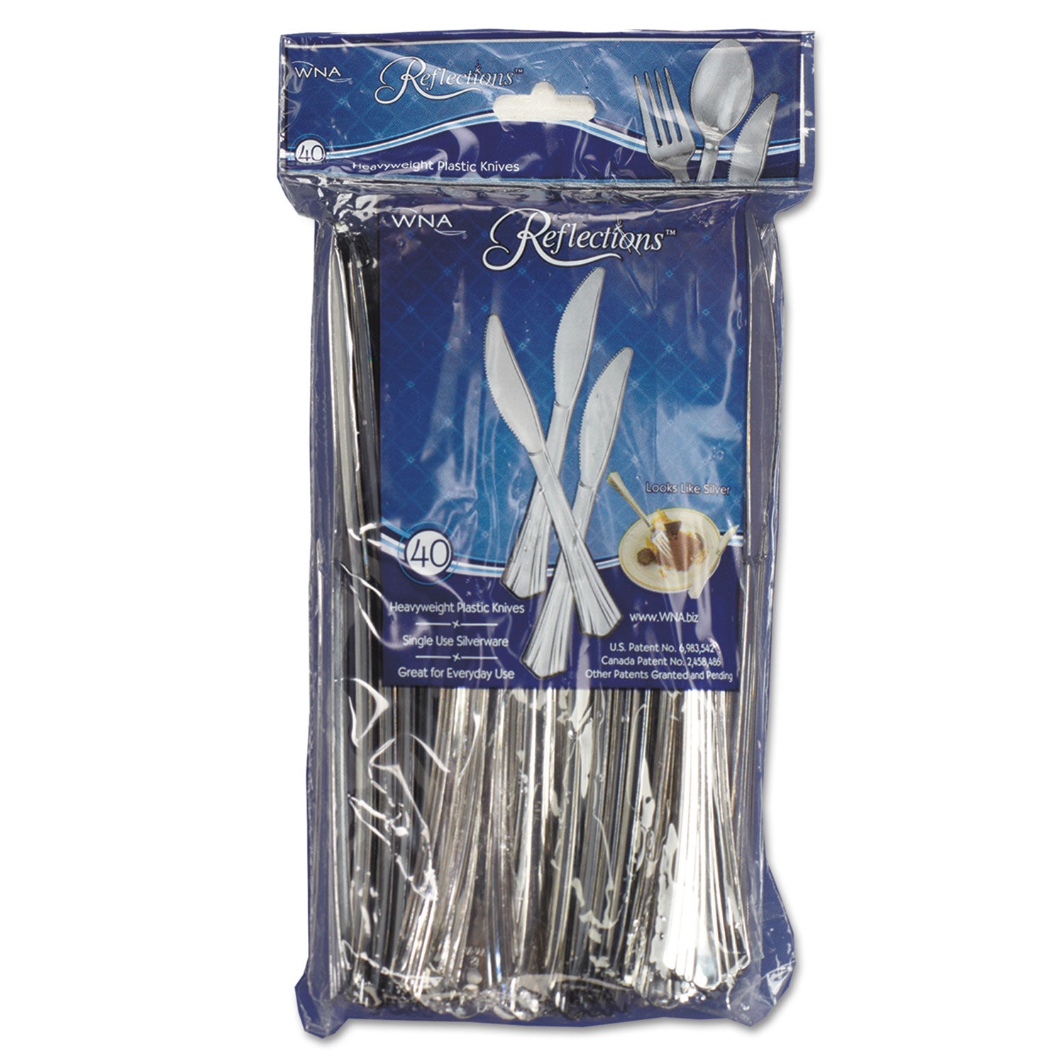 reflections-heavyweight-plastic-utensils-knife-silver-7-1-2-40-pack_wnaref320kn - 1