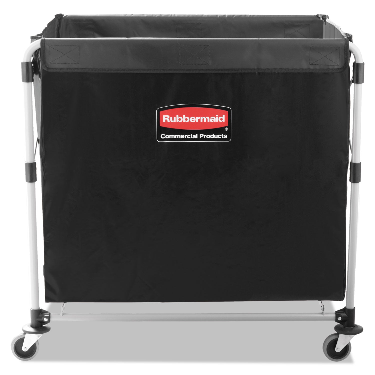 One-Compartment Collapsible X-Cart, Synthetic Fabric, 9.96 cu ft Bin, 24.1" x 35.7" x 34", Black/Silver - 