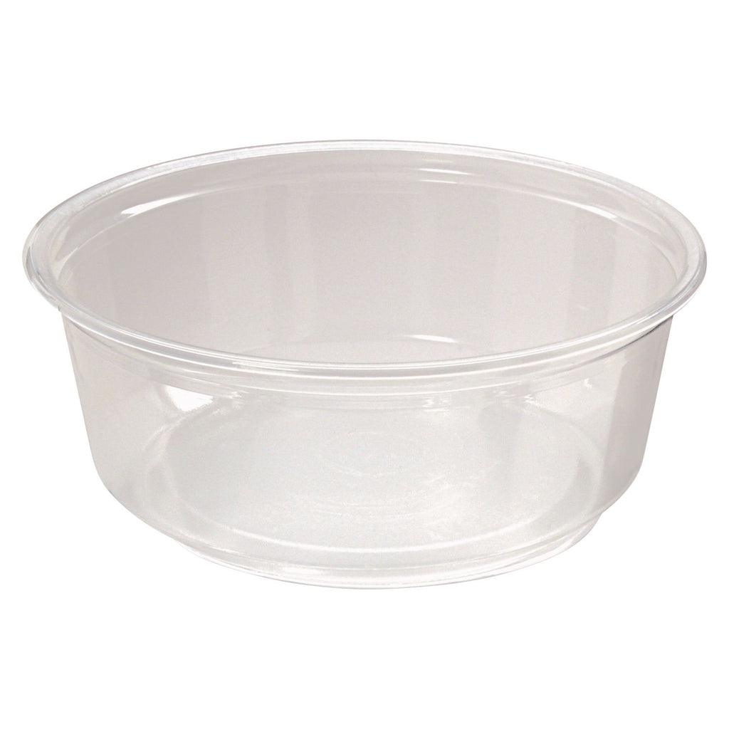 Microwavable Deli Containers, 8 oz, 4.6 Diameter x 1.8 h, Clear, Plastic, 500/Carton