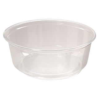 Microwavable Deli Containers, 8 oz, 4.6 Diameter x 1.8 h, Clear, Plastic, 500/Carton