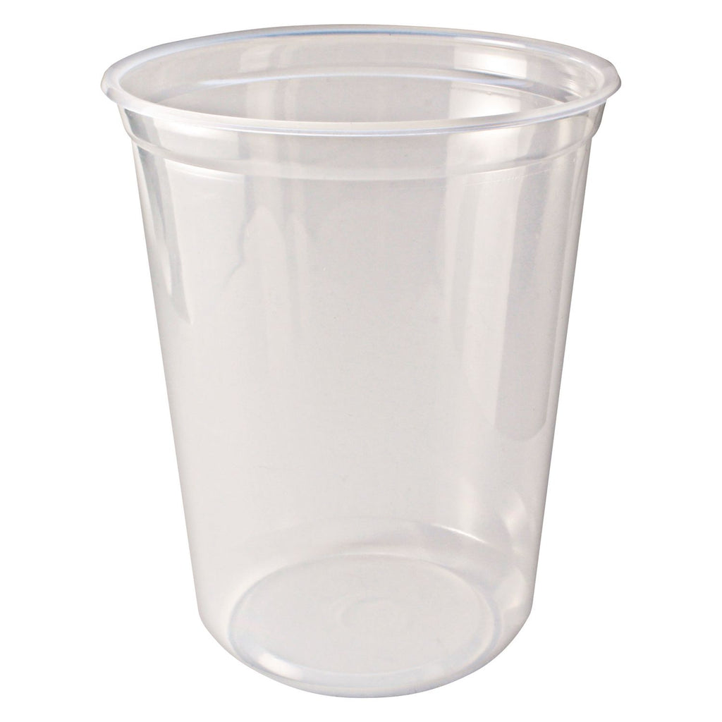 Microwavable Deli Containers, 32 oz, 4.6 Diameter x 5.6 h, Clear, Plastic, 500/Carton