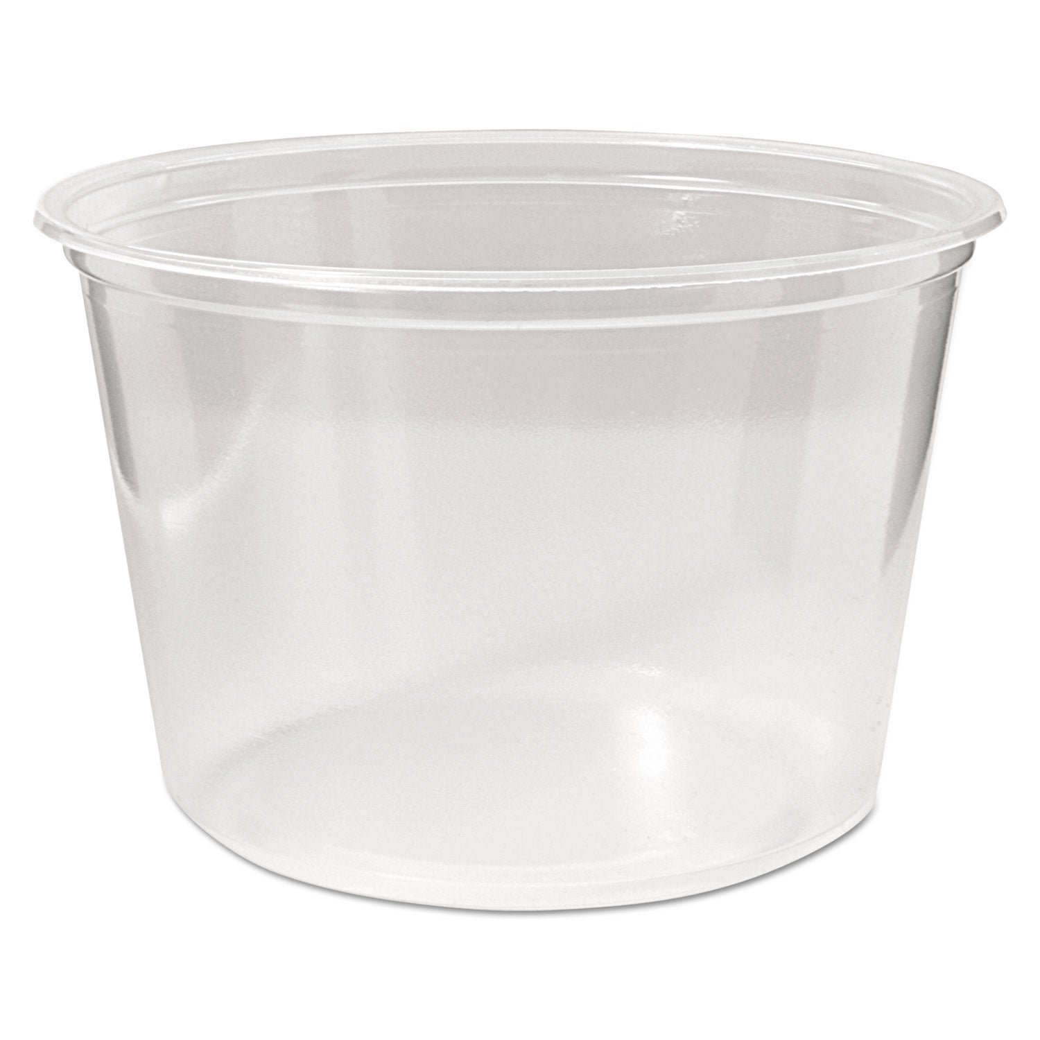 Microwavable Deli Containers, 16 oz, 4.6 Diameter x 3 h, Clear, Plastic, 500/Carton - 