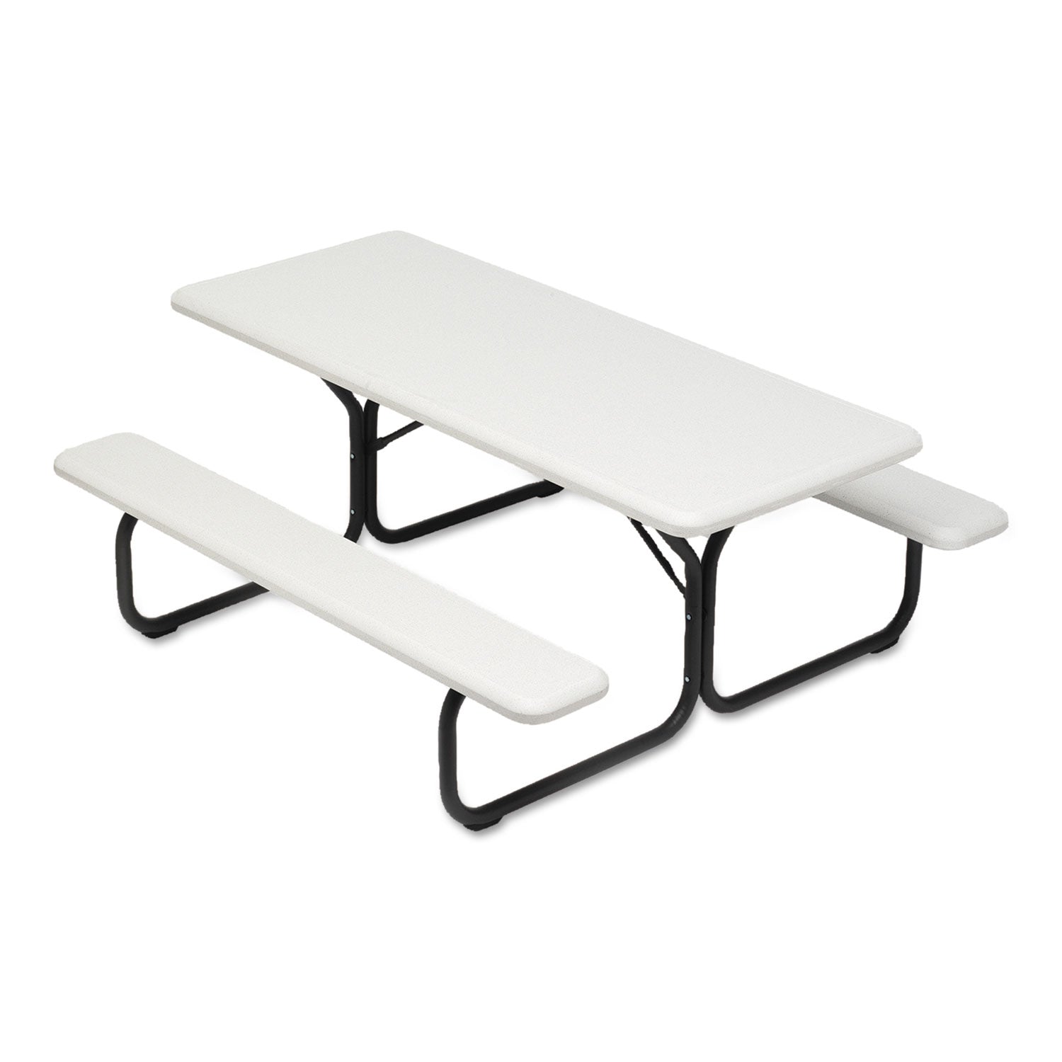 IndestrucTable Classic Picnic Table, Rectangular, 72" x 30" x 29", Platinum/Gray - 