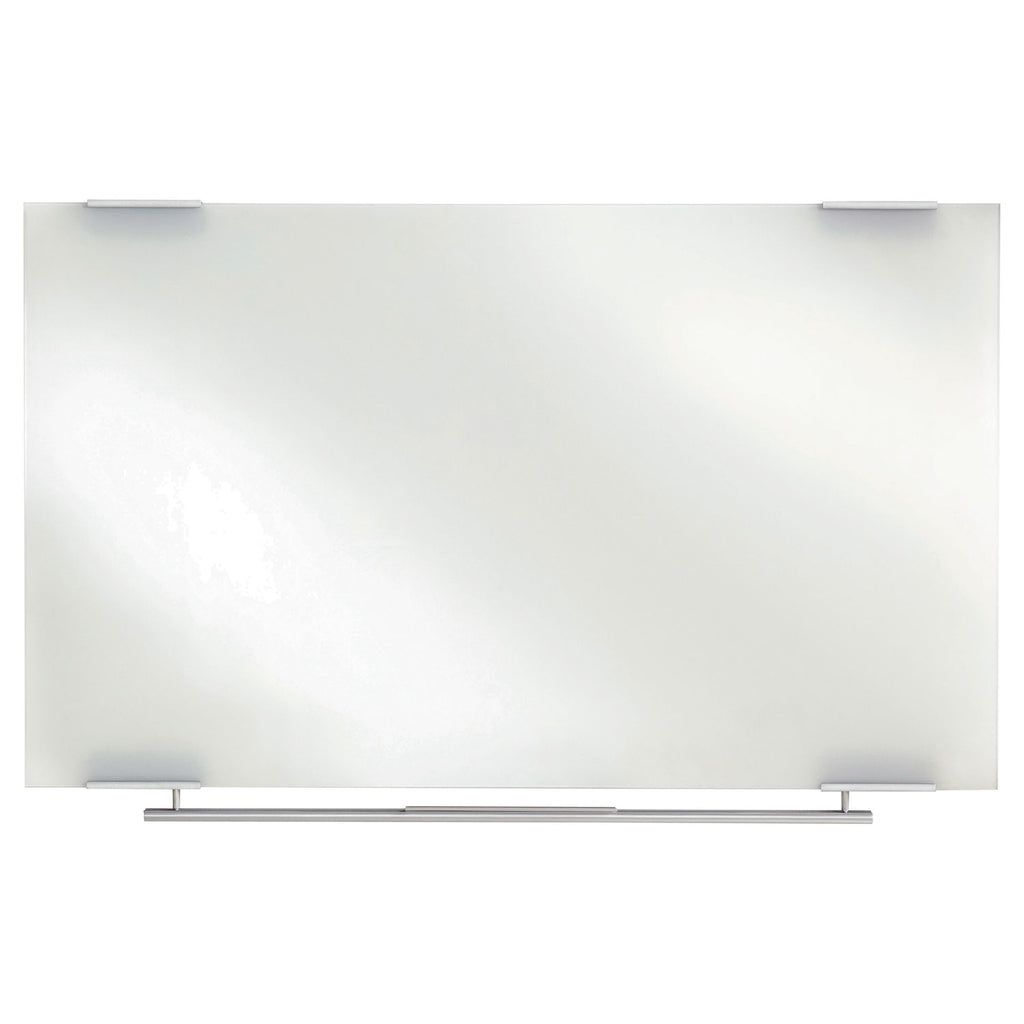 Clarity Glass Dry Erase Board with Aluminum Trim, 60 x 36, White Surface - 