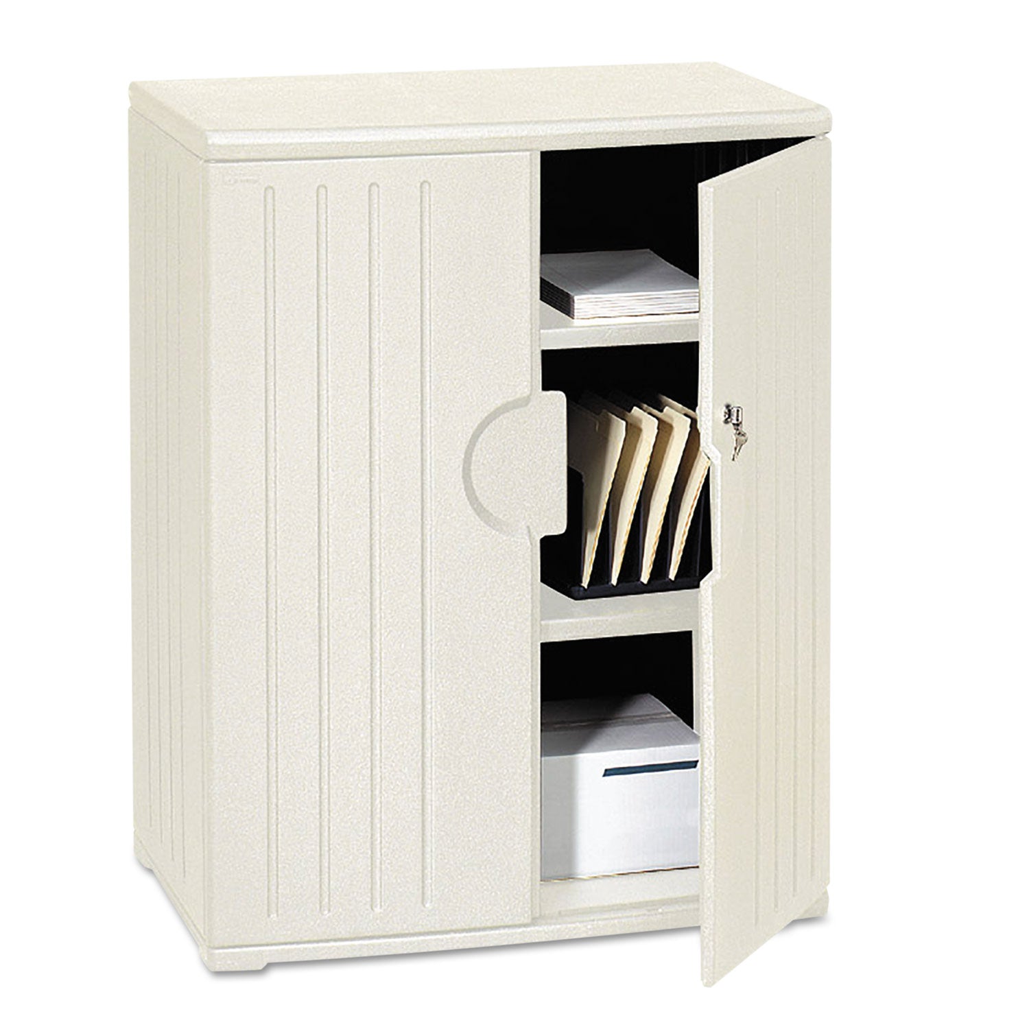 Rough n Ready Storage Cabinet, Two-Shelf, 36w x 22d x 46h, Platinum - 