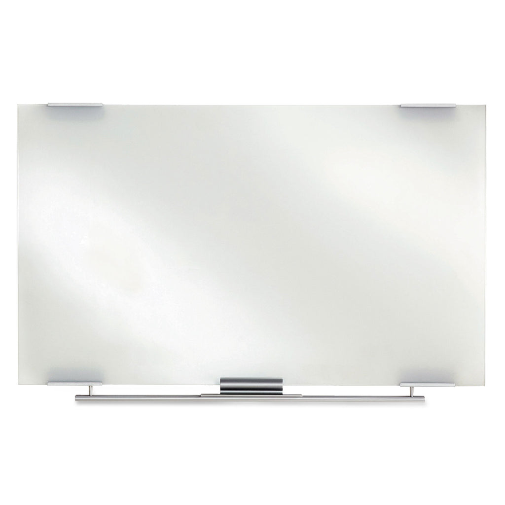 Clarity Glass Dry Erase Board with Aluminum Trim, 48 x 36, White Surface - 