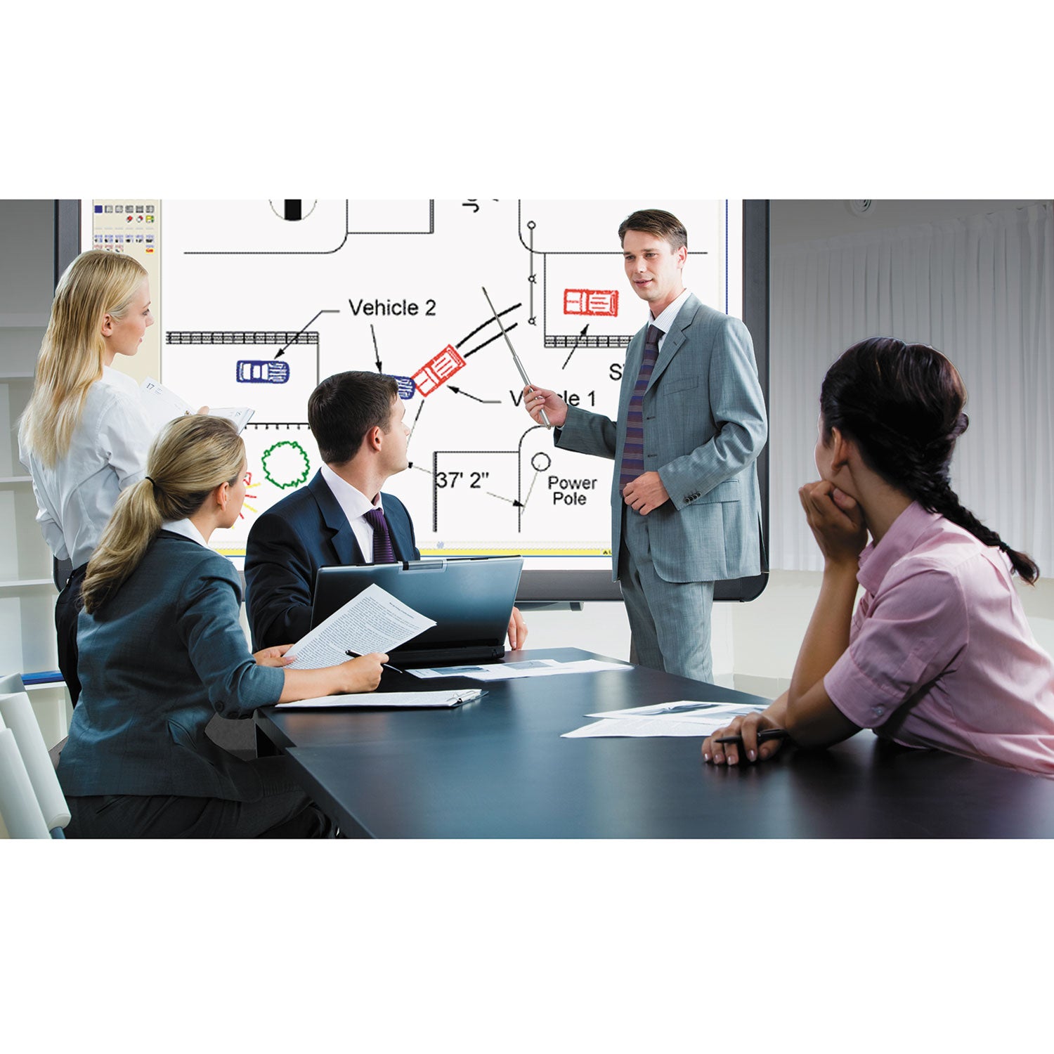 Magnetic Dry Erase Tile Board, 38.5 x 58, White Surface - 