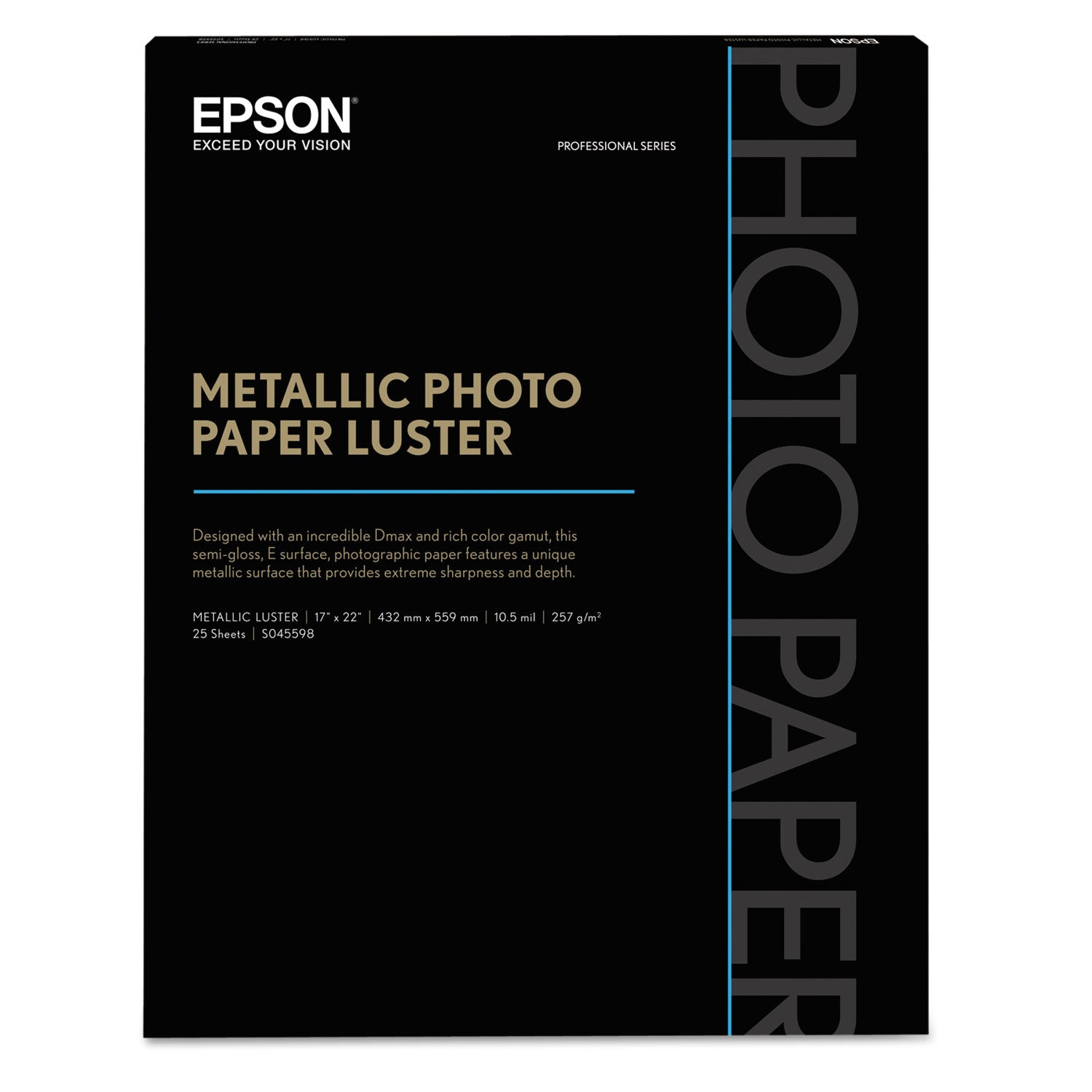 professional-media-metallic-gloss-photo-paper-105-mil-17-x-22-white-25-pack_epss045591 - 1