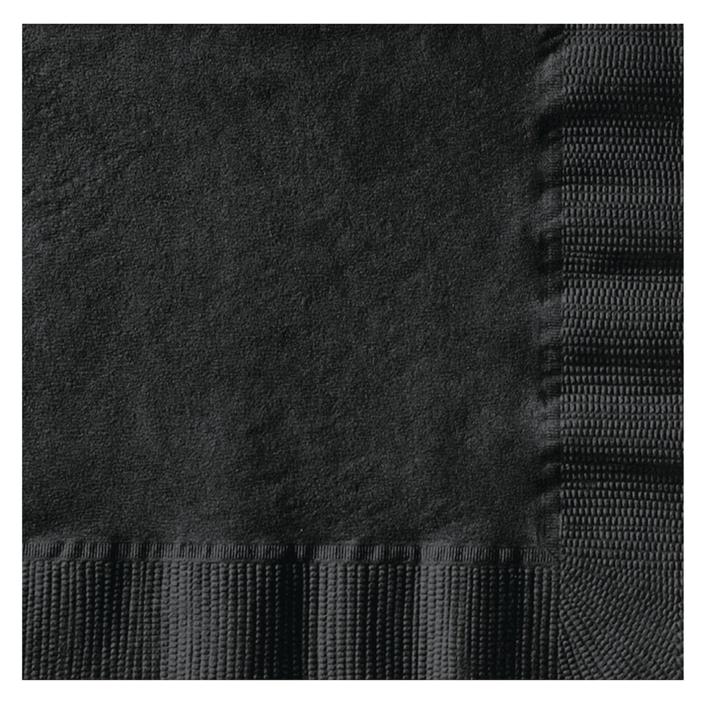 Beverage Napkins, 1-Ply, 10 x 10, Black, 1000/Carton